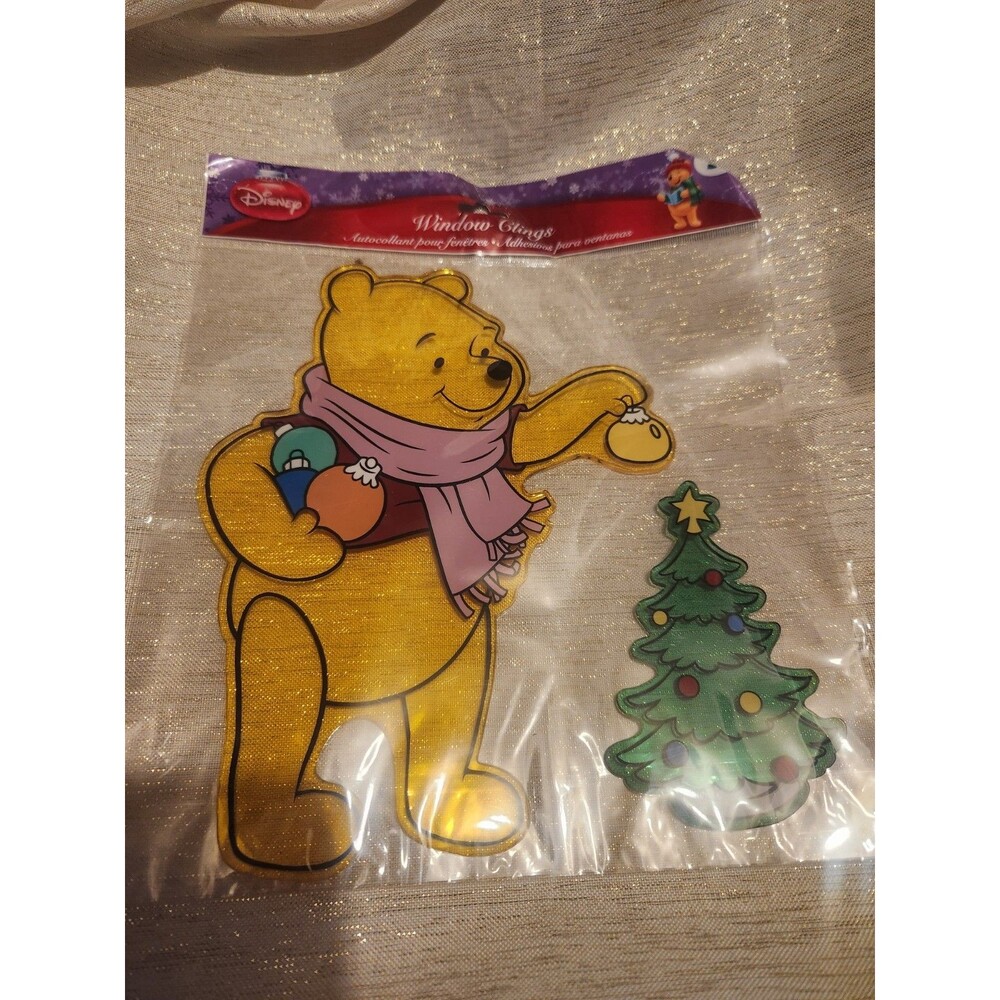 Disney Winnie the Pooh Ornaments Christmas Tree Gel Window Clings Reusable Jelz